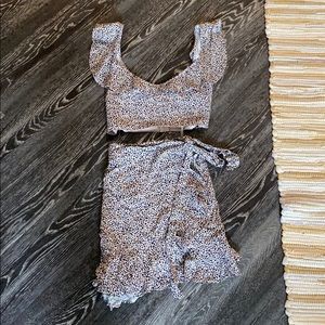 matching set, skirt and crop top